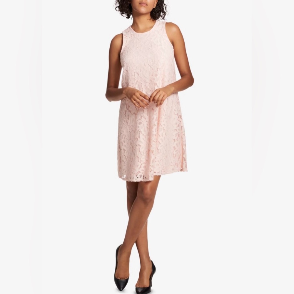 Tommy Hilfiger Pink Lace Sleeveless Shift Dress